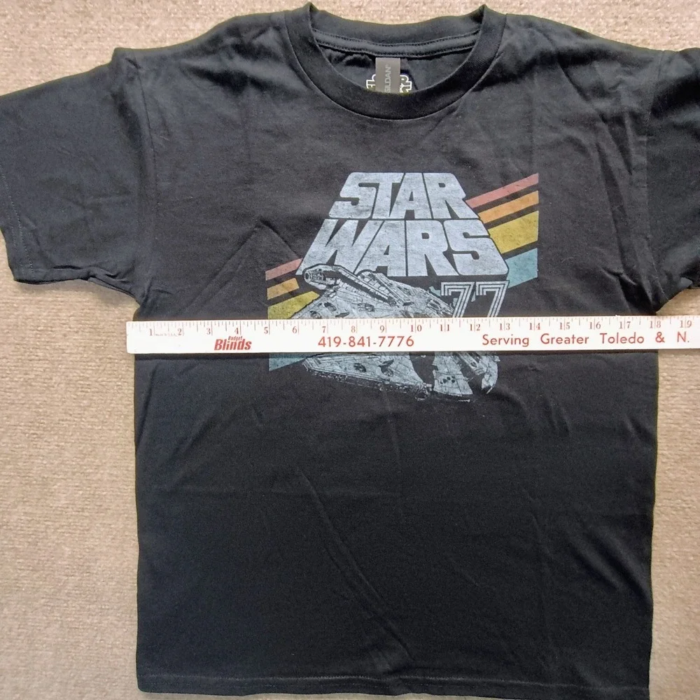 Star Wars 77  Fighter Graphic Youth LARGE Black Short‎ Sleeve T-shirt Tee Shirt